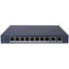 DS-3E1510P-EI/M(B) - Smart managed switch 8x Gb PoE + 2x Gb Uplink RJ-45, 80W, Super PoE - dosah až 300m