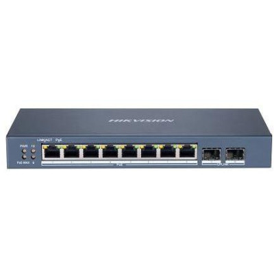DS-3E1510P-SI - Smart managed switch 8x Gb PoE + 2x Gb SFP Uplink, 110W, Super PoE - dosah až 300m