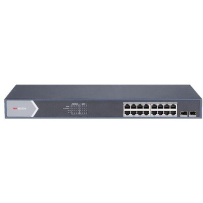 DS-3E1518P-SI - Smart managed switch 16x Gb PoE + 2x Gb SFP Uplink, 225W, Super PoE - dosah až 300m
