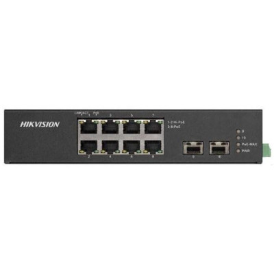DS-3T0510HP-E/HS - Průmyslový switch, 8x Gb PoE (2x Hi-PoE) + 2x Gb SFP, 110W, Super PoE