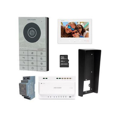DS-KIS706EY - Přednastavený kit videotelefonu, 2-drát HD, bytový monitor+dveřní stanice s klávesnicí+zdroj