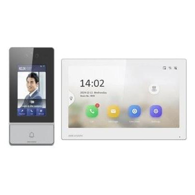 DS-KIS902-S - KIT IP videotelefonu, dveřní stanice + bytový monitor + switch