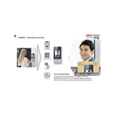 DS-KV9503-WBE1 - IP dveřní interkom s rozpoznáním obličeje; 4,3" displej; čtečka Mifare karet, Wi-Fi