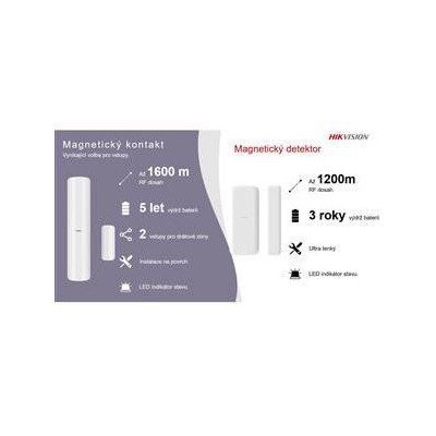 DS-PDMCS-EG2-WE - AX PRO bezdrátový magnetický detektor, miniaturní slim provedení