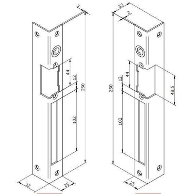 EL-09 (DIN L) - Protiplech / lišta dlouhá, rohová, levá pro symetr.el.zámek