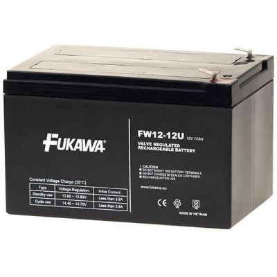 Fukawa FW 12-12 U - Akumulátor bezúdržbový 12V/12Ah, faston 6,3mm, životnost 5let