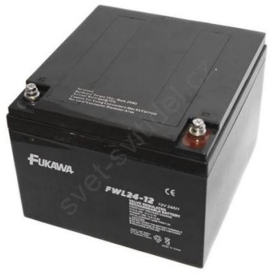 Fukawa FWL 24-12 - Akumulátor bezúdržbový 12V/24Ah, závit M5, životnost 10let