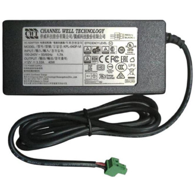 KPL-040F-VI - 12VDC/3,33A/40 - ZDROJ HIKVISION, 12VDC/3,33A/40W, green
