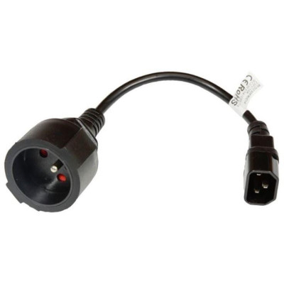 RED230FR/C14 - Redukce UPS 230V 1 zásuvka / UPS. Délka kabelu 23cm. (redukce CEE 7/5 na IEC320 C14