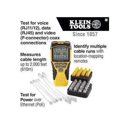 VDV501-852 - LAN TESTER - VDV Scout® Pro 3 Tester Kit Locator (PoE) - KLEIN TOOLS
