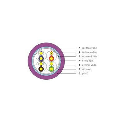 WIC-5-FU-LD-30-VI - WIREX Instalační kabel CAT5E F/UTP LSOH / DCA 305m box fialový