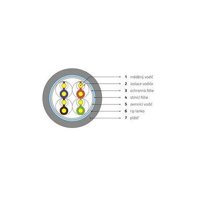 WIC-5-FU-PEC-30-GY - WIREX Instalační kabel CAT5E F/UTP PVC / ECA 305m box šedý