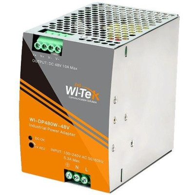WI-DP480W-48V - Napájecí adaptér na DIN lištu - in AC100-240V, out DC48-55V 480W