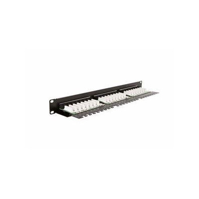 WPP-6-U-24-1-BL - WIREX 19" Patch panel CAT6 UTP 24xRJ45 1U s vyvazovací lištou
