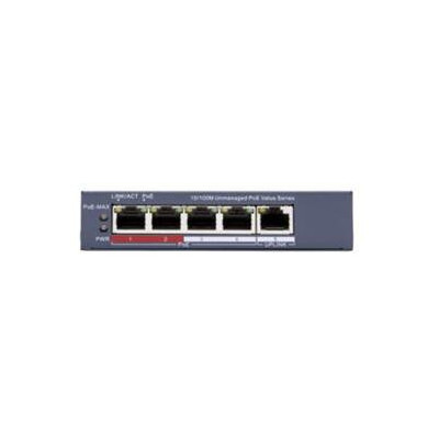 DS-3E0105P-E/M(C) - Switch 4x 100TX PoE + 1x 100TX uplink, 45W, Super PoE