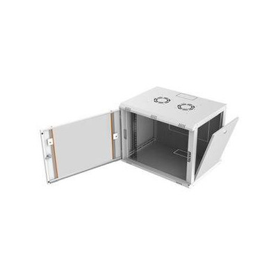 AG-AB07U6045B1-A0CC-A-D1 - Nástěnný rozvaděč AGER 19  7U 600x450mm,šedý,skleněné dveře,80kg,odním. a uzam.bočnice