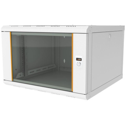 AG-AB09U6045B1-A0CC-A-D1 - Nástěnný rozvaděč AGER 19  9U 600x450mm,šedý,skleněné dveře,80kg,odním. a uzam.bočnice