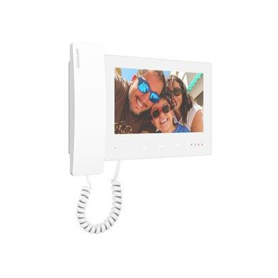 DS-KH7300EY-THE2/White - 2-žilový HD 7  dotykový monitor se sluchátkem, bílý