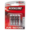 Ansmann LR03 AAA RED - Alkalická baterie AAA,1,5V, LR03, AAA, BL4
