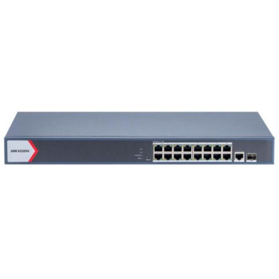 DS-3E1518P-EIV2 - Smart managed switch 16xGb PoE RJ45 + 1x Gb RJ45 + 1x Gb SFP, Super PoE až 300m