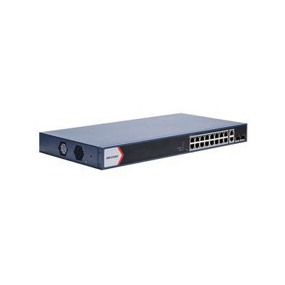 DS-3E1520P-EI - Smart managed switch 16x Gb PoE + 2x Gb Uplink RJ-45 + 2x Gb SFP, 230W, Super PoE až 300m