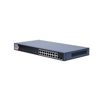 DS-3E1520P-EI - Smart managed switch 16x Gb PoE + 2x Gb Uplink RJ-45 + 2x Gb SFP, 230W, Super PoE až 300m