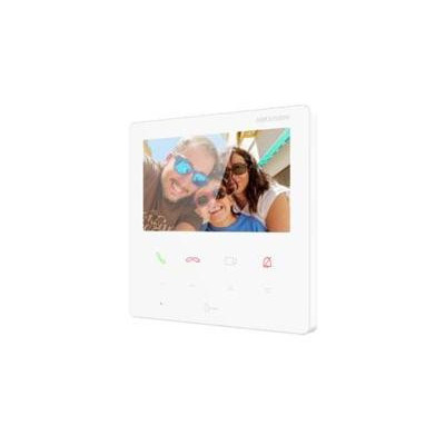 DS-KH6110-WE1/White - Vnitřní IP stanice s 4,3" dotykovou TFT obrazovkou, PoE, Alarm; bílá