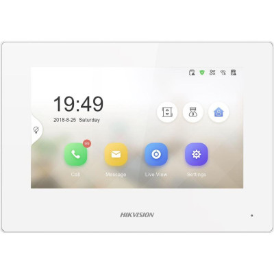 DS-KH6320-LE1/White(B) - 7" IP bytový dotykový monitor, PoE, bílý