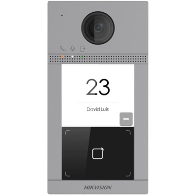 DS-KV8113-WME1(C)/Flush - IP dveřní interkom 1-tlač., čtečka karet, 2MPx kamera, WiFi, zápustný