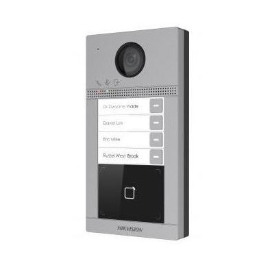 DS-KV8413-WME1(C)/Flush - IP dveřní interkom 4-tlač., čtečka karet, 2MPx kamera, WiFi, zápustný