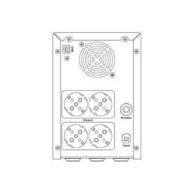 DS-UPS3000-R - Záložní zdroj Hikvision, výstupní výkon 3000 VA / 1800 W, 4x baterie 12 V/9 Ah