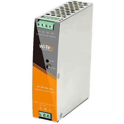 WI-DP75W-48V - Napájecí adaptér na DIN lištu - in AC100-240V, out DC48-55V 76W