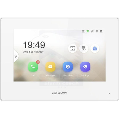DS-KH6320-WTE1-W - 7" IP bytový dotykový monitor, Wi-Fi, PoE, bílý