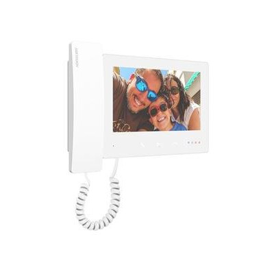 DS-KH7300EY-WTHE2/White - 2-žilový HD 7“ dotykový Wi-Fii monitor se sluchátkem, bílý