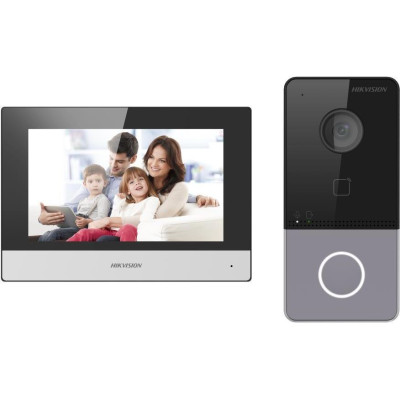 DS-KIS603-P(C) - kit IP videotelefonu, bytový monitor + dveřní stanice + 2x zdroj