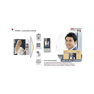 DS-KV9503-WBE1 - IP dveřní interkom s rozpoznáním obličeje, 4,3" displej, čtečka Mifare karet, Wi-Fi