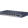 Hardwarové funkce&nbsp;	2x Gb Hi-PoE port&nbsp;- 90W,&nbsp;&nbsp;6x Gb PoE port - 30W,&nbsp;1x&nbsp;Gb&nbsp;uplink port,&nbsp;1× Gb fiber optical port	Super PoE - dosah až 300m na portech&nbsp;7+8&nbsp;(10Mbps)	Port typ: RJ45 port , full duplex, MDI/MDI-X adaptive&nbsp;	Standard: IEEE 802.3, IEEE 802.3u, IEEE 802.3x, and IEEE 802.3ab,&nbsp;IEEE 802.3z	Forwarding Mode:&nbsp;Store-and-forward	MAC Address Table: 4K	Switching Capacity: 20 Gbps	Packet&nbsp;forwarding rate: 14,88&nbsp;Mpps	Internal cache:&nbsp;1,5 Mbits	PoE Standard: Port 1+2: IEEE 802.3af, IEEE 802.3at, IEEE 802.3bt / Porty&nbsp;3&nbsp;-&nbsp;8: IEEE 802.3af, IEEE 802.3at	PoE Port: 1-8	Hi-PoE port Port 1+2	Max. port power: Port 1+2: 90W / Porty 3-8: 30W	PoE Power budget: 110WOstatní parametry	Napájení: 54V DC, 2,22A,&nbsp;spot