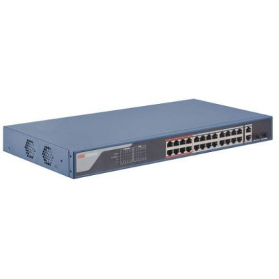 DS-3E1326P-EI - Smart managed switch 24x100TX PoE+2x uplink Gb Combo port, 370W, Super PoE