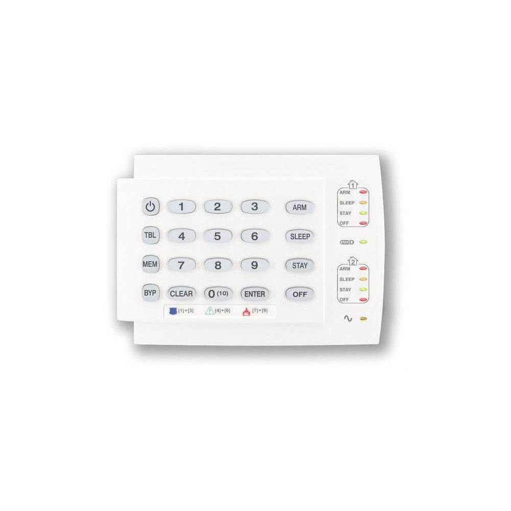 K10LEDH - klávesnice LED 10 zón, 2 podsystémy, horizontální