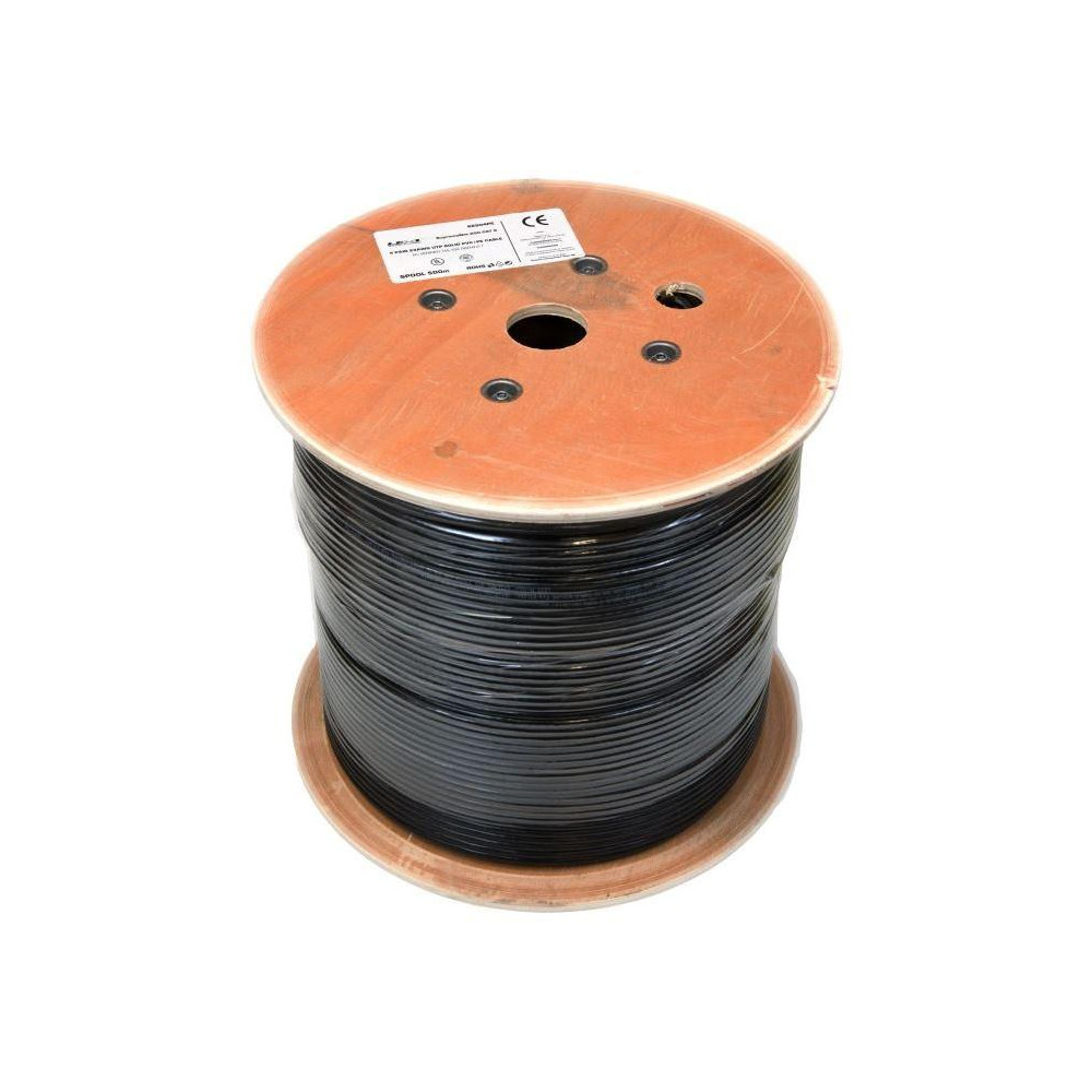 KLEXI66504PE - LEXI-Net instalační kabel UTP CAT 6 23AWG venkovní dvouplášť PVC+PE 500m cívka černý