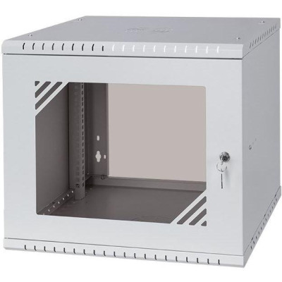 LX19-9U-450GG - LEXI-Net Basic rozvaděč nástěnný 19" 9U 520x450, dveře sklo, šedý