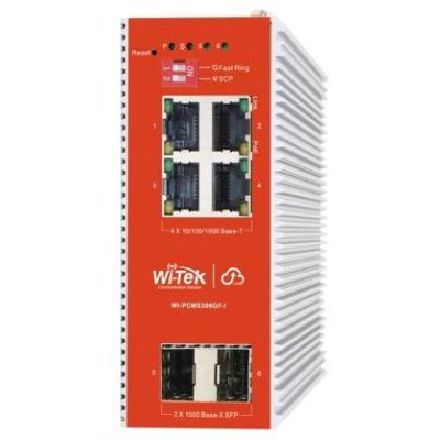 WI-PCMS306GF-I - Průmyslový 4GE + 2SFP 802.3af/at Cloud L2 PoE switch, 120W