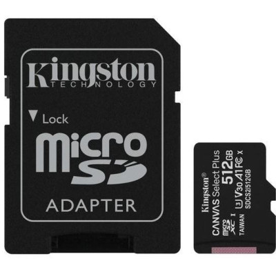 microSDXC karta 512GB - Kingston UHS-I, Class 10 + SD adapter