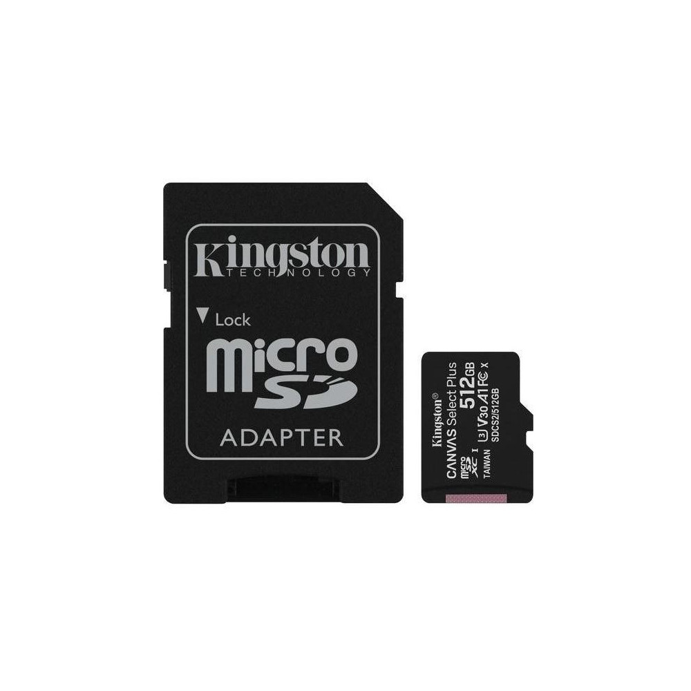 microSDXC karta 512GB - Kingston UHS-I, Class 10 + SD adapter