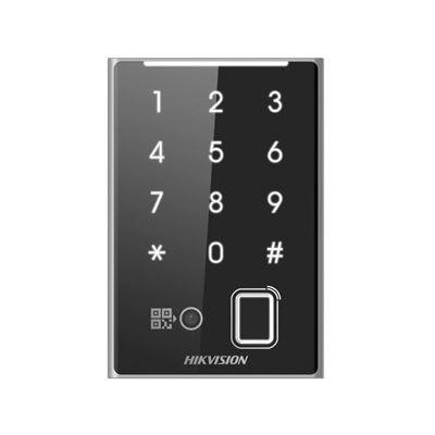 DS-K1109DKFB-QR - Bezkontaktní čtečka - M1, DESFire, Felica karet, QR kódů a čtečkou otisků prstů a klávesnicí
