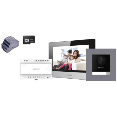 DS-KIS702Y - Kit videotelefonu, 2-drát, bytový monitor+ dveřní stanice + zdroj