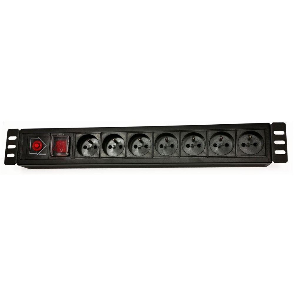 NAPPAN2237B - Napájecí panel 7 zásuvek 230V, vypínač, proud. ochrana 19'', kabel 3m NAPPAN2237B - Napájecí panel 7 zásuvek 230V, vypínač, proud. ochrana 19'', kabel 3m