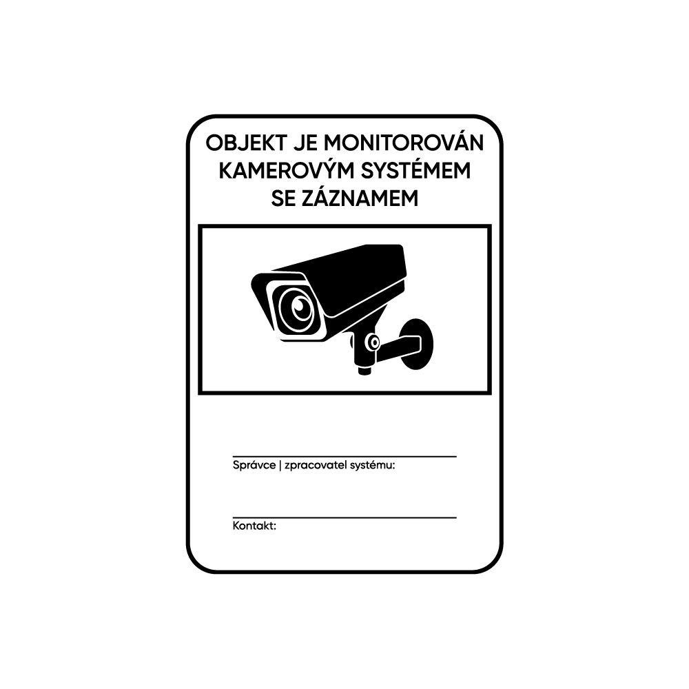Výstražná samolepka - Objekt je monitorován kamerovým systémem se záznamem Výstražná samolepka - Objekt je monitorován kamerovým systémem se záznamem