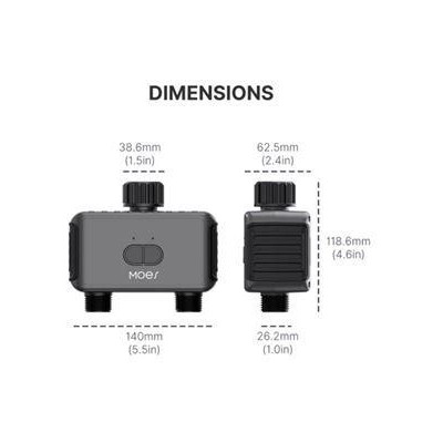 BWV-YC02-EU-GY-MS - Bluetooth Smart duální zahradní zavlažovací ventil BWV-YC02-EU