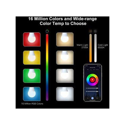 WB-TDA14-RCW-E27-MS - Smart Wifi žárovka, 14W, RGB+C+W, E27,100-240V